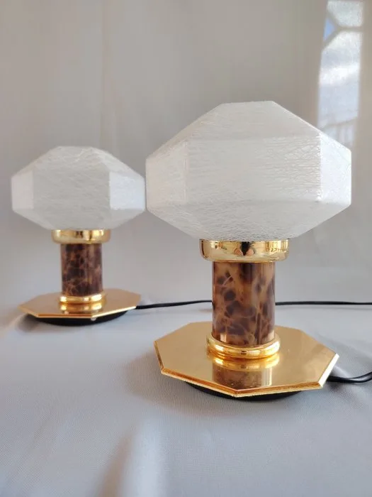 Table lamp (2) - Metal, Crystal