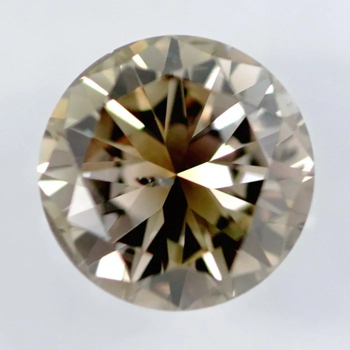 1 pcs Diamond (Natural coloured) - 0.59 ct - Round - Fancy Greyish Yellow - SI2 - International Gemological Institute (IGI)