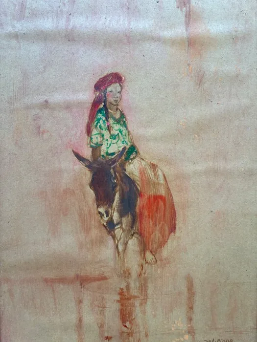 Isabelle Del Piano (1955) - Le Cavalier - Portrait orientaliste (vendu