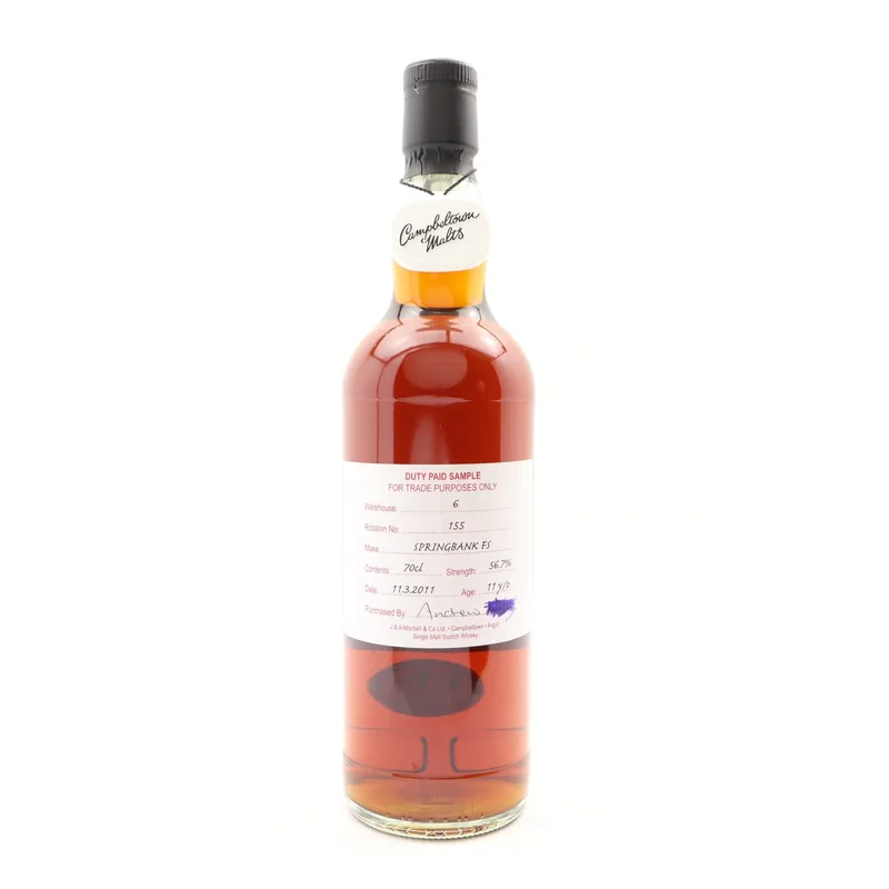 Springbank – 2011 11 Year Old Duty Paid Sample (70cl, 56.7%)