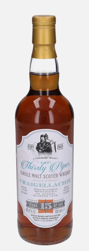 Craigellachie – 2009 15 Year Old The Caskhound The Thirsty Piper (70cl, 46.8%)