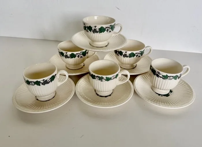 Wedgwood - John Goodwin - Table service (12) - Stratford - Earthenware - 6 cups and saucers