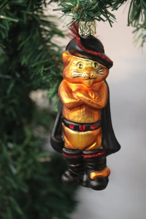 B. Müller: gelaarsde kat sprookjesfiguur - Christmas baubles - Glass