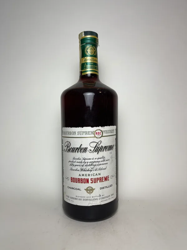 The American Distilling Co's Bourbon Supreme Blended Bourbon Whiskey - Bottled 1962