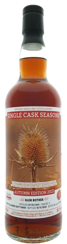 Glenrothes – 2011-2022 Autumn 2022 Single Cask Seasons Signatory Vintage