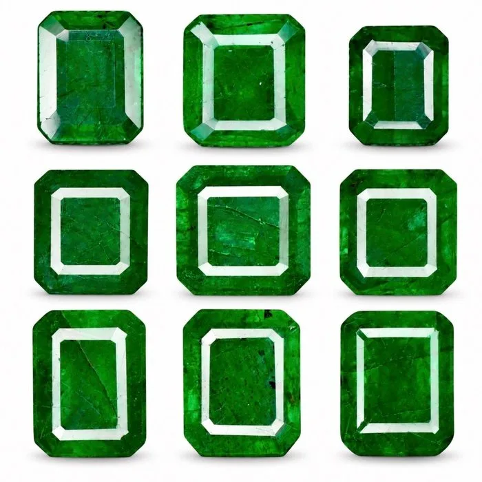 9 pcs Green Emerald - 7.21 ct - International Gemological Institute (IGI)