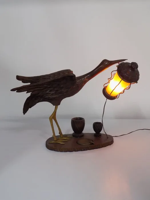 Aldo Tura - Table lamp - Wood, Brass