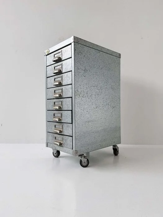 Chest of drawers - Zinc - Industrial metal drawer filing cabinet