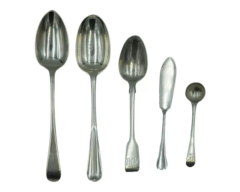 A selection of George III and later silver spoons