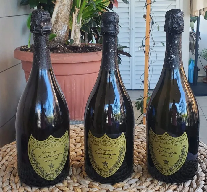 Dom Pérignon, 1993, 1996 & 1999 - Champagne Brut - 3 Bottles (0.75L)
