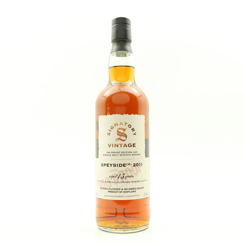 Speyside (M) – 2011 13 Year Old Signatory 100º Proof Edition #25 (70cl, 57.1%)