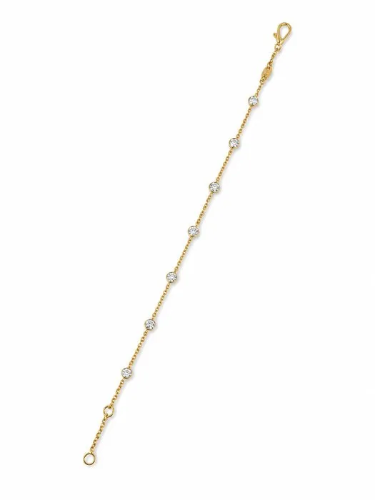 Chain bracelet - 14 kt. Yellow gold - 0.74ct. tw. Diamond (Natural)