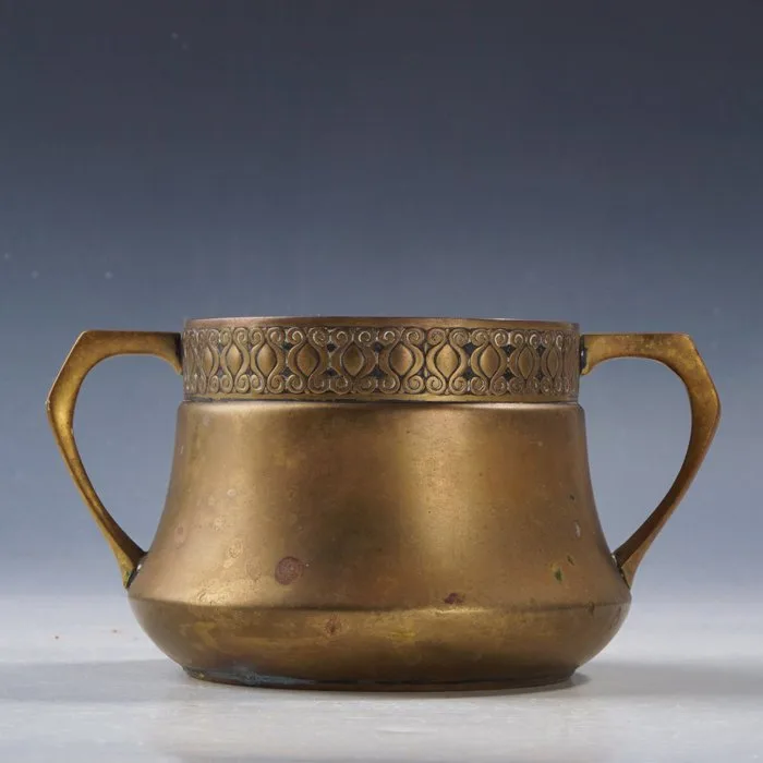 Orivit - Jar - Two-handled Art Nouveau with spiral band • marked 'ORIVIT 8741' • Germany • 1900s - Brass, Silverplated