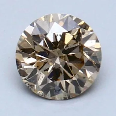 1 pcs Diamond (Natural coloured) - 0.54 ct - Round - Fancy Brownish, Greenish Yellow - SI1 - International Gemological Institute (IGI)
