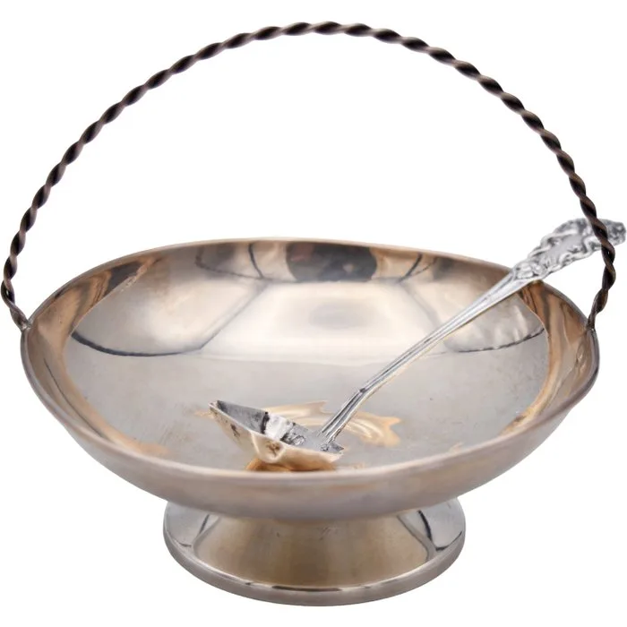 Tray - Sugar bowl / container for sweets -.925 silver