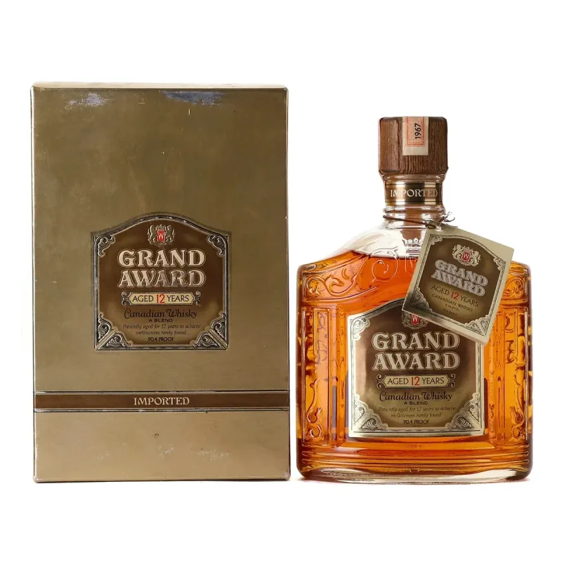 Hiram Walker & Sons Grand Award 12 Year Old Blended Canadian Whisky - Distilled 1967, Bottled 1979