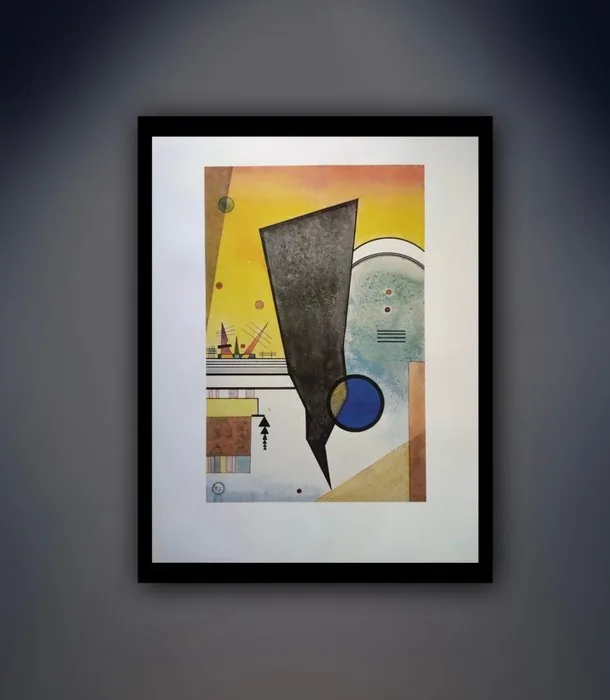 Wassily Kandinsky - "Gebogene Spitze, 1924". Gesigneerd in de plaat. Stijl: Bauhaus. Copyright: VG Bild-Kunst/Bonn 1992