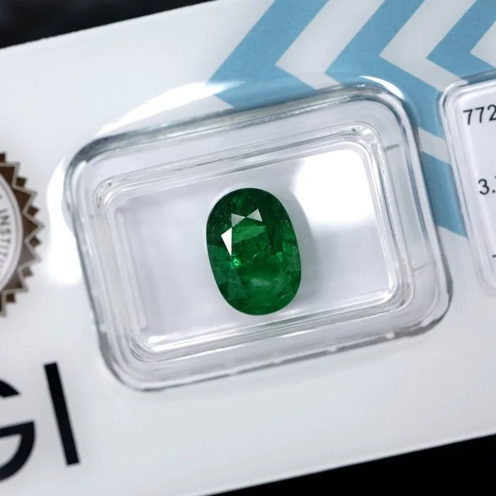 1 pcs Green Tsavorite - 3.70 ct - International Gemological Institute (IGI)
