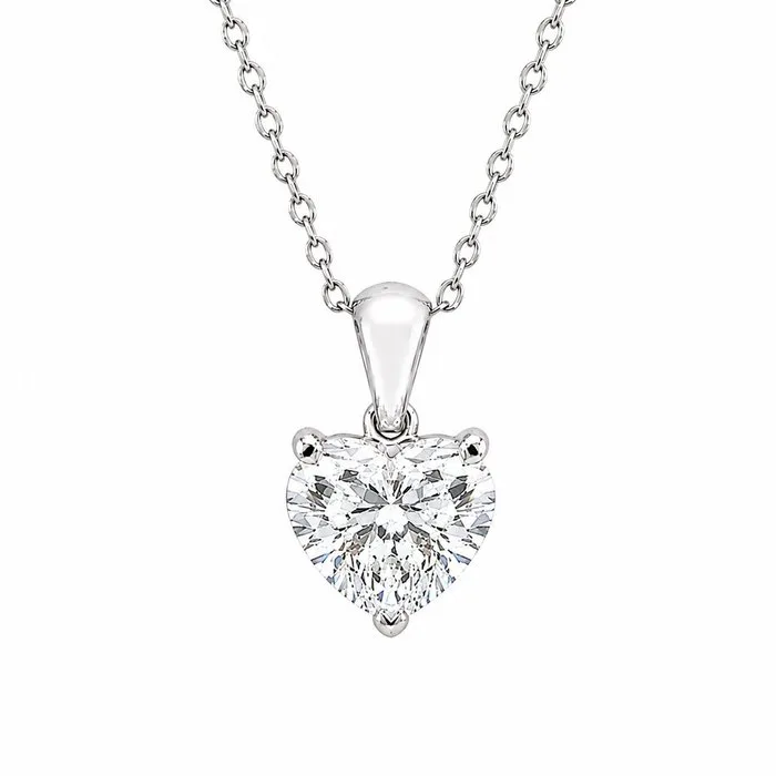 Pendant - 18 kt. White gold - 3.07ct. tw. Diamond (Lab-grown)
