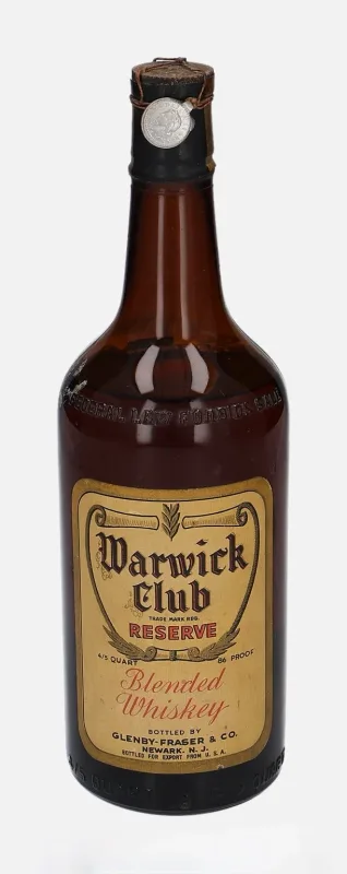 Glenby-Fraser & Co. Warwick Club Reserve Blended American Whiskey - 1947-49