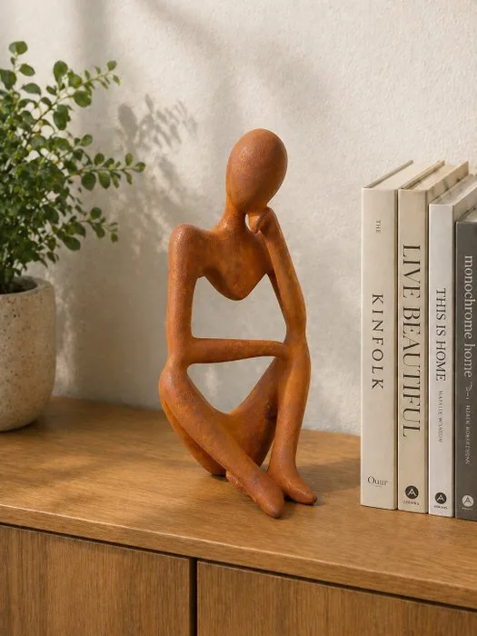 Statue, metalen zware abstracte afbeelding droomfiguur - 24 cm - Cast iron