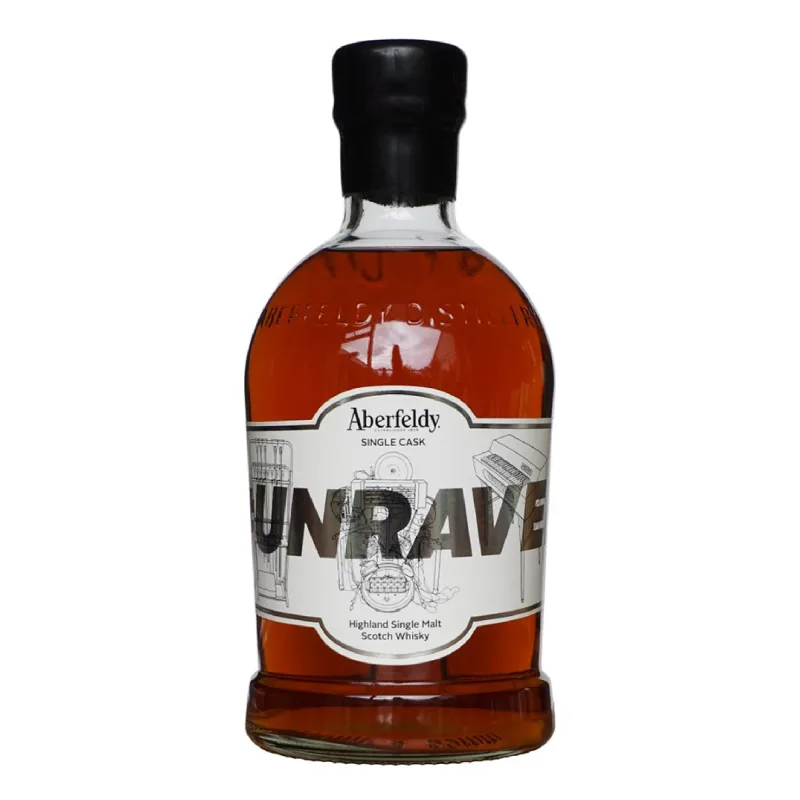 Aberfeldy – 16 Year Old 1996 Unravel Single Sherry Cask FOUND & Aidan Moffat Collaboration Highland Single Malt Scotch Whisky (2012) (70cl, 56.5%)