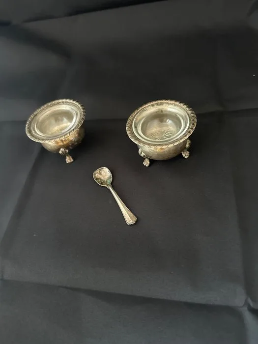 Salt cellar (5) -.800 silver - Pair of Vintage Salt Cellars