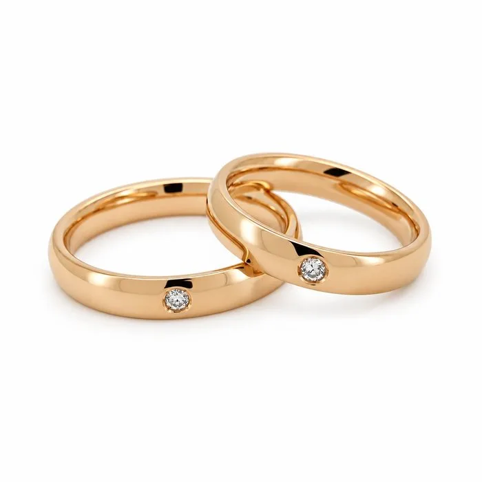 UnoAErre - Ring - 18 kt. Yellow gold - 0.06ct. tw. Diamond (Natural) - Made in Italy - Handmade