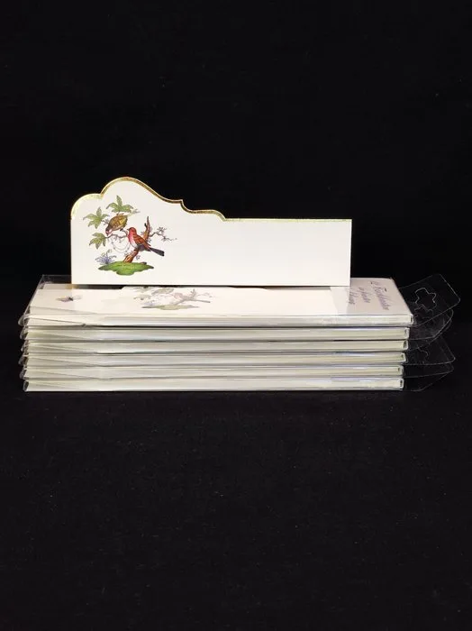 A. Warnecke für Herend - Table service (6) - 6 packs of Rothschild table card decor with a gold-colored edge, 12 pieces per pack - Paper
