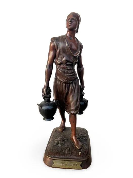 Jean Didier Debut (1824-1893) - Sculpture, Le Porteur d'Eau - 31.5 cm - Bronze
