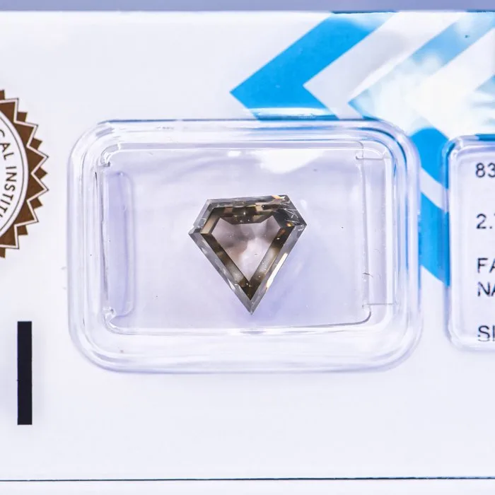 1 pcs Diamond (Natural coloured) - 2.75 ct - Fancy deep Greenish, Grey Yellow - SI1 - International Gemological Institute (IGI) - VG VG
