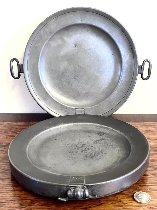 Two Antique Keep Hot Dishes, Clear London Touch Mark to Reverse, Approx