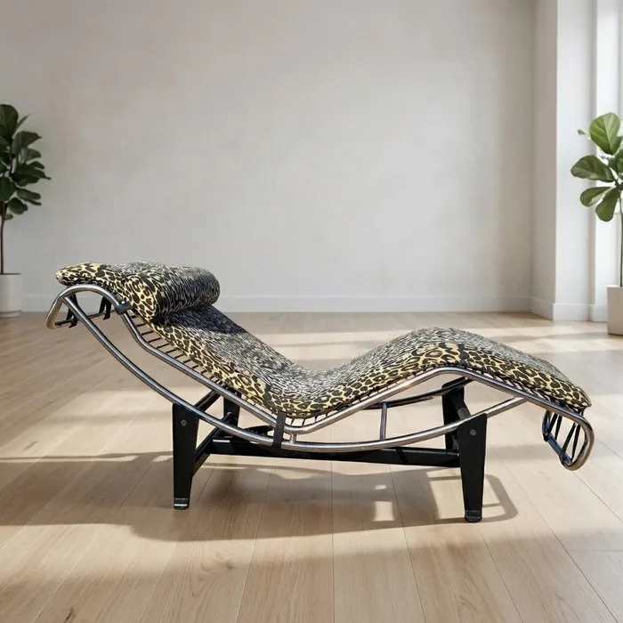 Lounge chair - Metal, Steel, Textile, Chrome - Lounger with massage