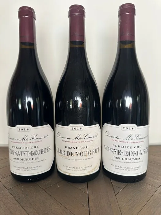 2018 Domaine Méo-Camuzet Clos Vougeot Grand Cru, Vosne Romanée 1° Cru "Les Chaumes" & - Burgundy Nuits Saint Georges 1° Cru "Aux Murgers" - 3 Bottles (0.75L)