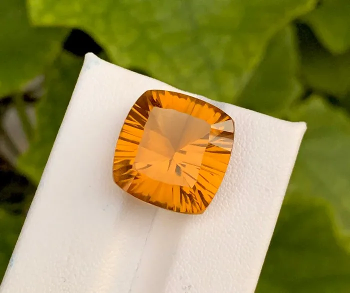 1 pcs Yellow Citrine - 14.80 ct - International Colored Gemstone Association (ICA GemLab)