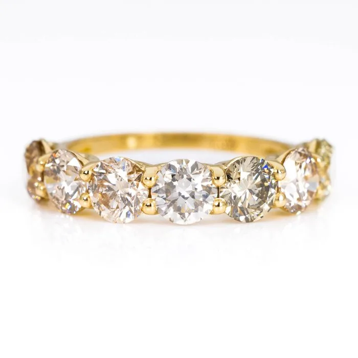 Ring - 14 kt. Yellow gold - 3.23ct. tw. Diamond (Natural) - GWLab