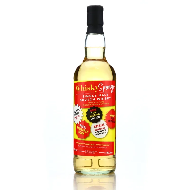 Ledaig 13 Year Old 2008 Whisky Sponge Single Bourbon Hogshead Edition No.34 (2021) (70cl, 57.1%)