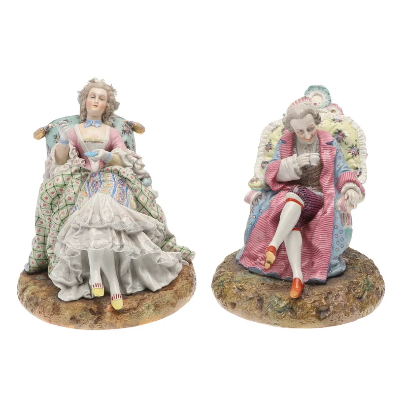 A Pair of Helena Wolfson Porcelain Figurines After the Meissen Originals