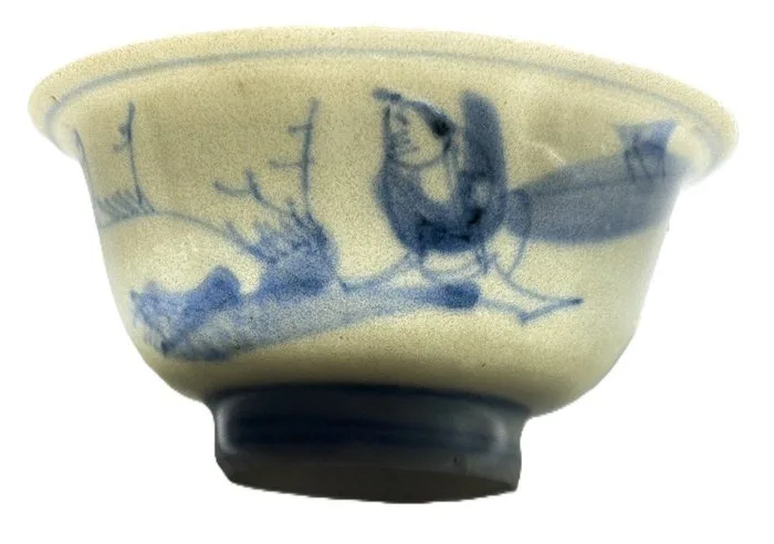 Cup (2) - Pair of Chinese Transitional Blue & White Miniature Stem Cups, c.1640, ex-Hatcher Shipwreck - Ceramic