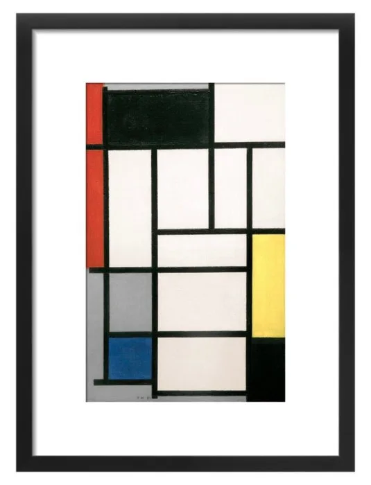 Piet Mondrian - “Composition with Red, Black, Yellow, Blue and Grey, 1921”. Signed and dated in the plate