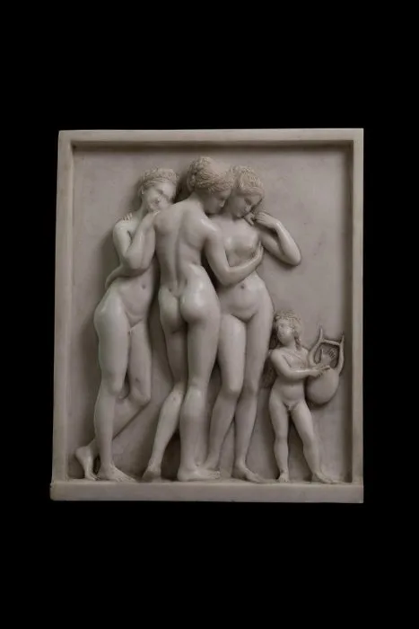 Relief, Bassirilievo delle tre grazie - 52 cm - Marble