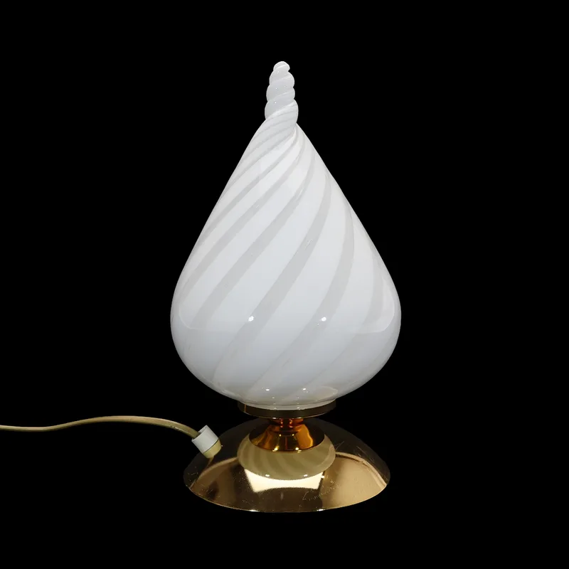 Italian 1980s Murano Swirl Glass Table Lamp