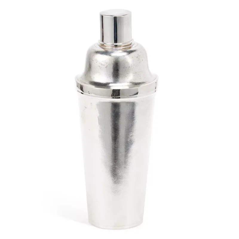 A Large Art Deco Chinese Export Silver Cocktail Shaker by Zee Sung, Shanghai, first half of the 20th Century, of tapering cylindrical form