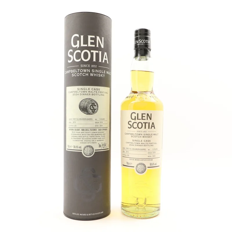Glen Scotia – 2018 5 Year Old Single Cask #3610 For Campbeltown Malts Festival 2024 Dinner (70cl, 58.6%)