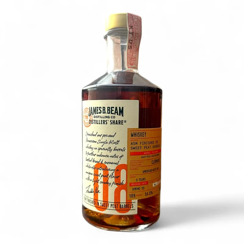 Jim Beam – 5 Year Old American Single Malt Sweet Peat Toasted Barrel Finish Distillery Exclusive (2025) (37.5cl, 54%)