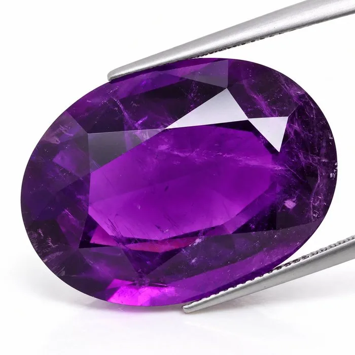 1 pcs Purple Amethyst - 44.92 ct - International Colored Gemstone Association (ICA GemLab) - Deep Purple Precision Cut
