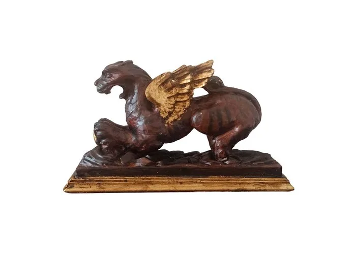 Sculpture, "Drago" - 20 cm - Wood