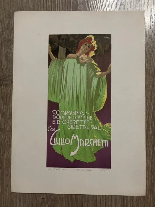 Leopoldo Metlicovitz - 1914 Originale Compagnia Giulio Marchetti – Album Avvisi Ricordi - 1910s