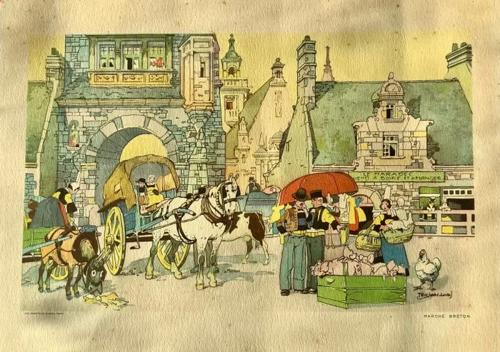 Félix Jobbé-Duval - Imprimerie Oberthur - Marché Breton - 1920s