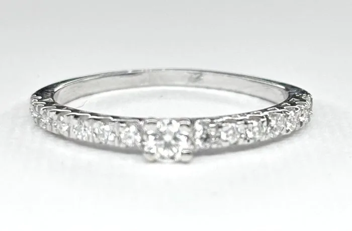 Ring - 18 kt. White gold Diamond (Natural) - Diamond